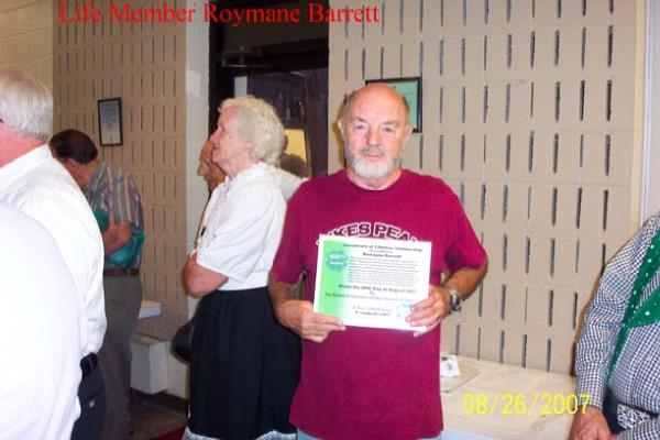 Life Member Romayne Barrett (Dee in the background)
